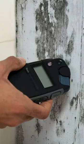 High Quality Mold Inspection Experts Mold Testing Thumbnail - A Mold Inspection Specialist Using Mold a Testing Kit on a Fence